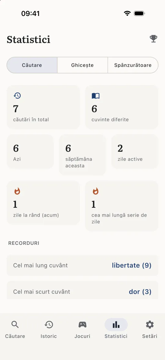 Statistici personale de căutare